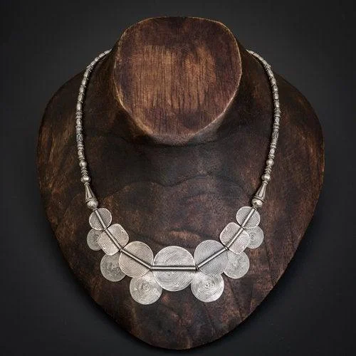 women’s layered gold necklaces -Sterling Silver Maroc Disc Necklace