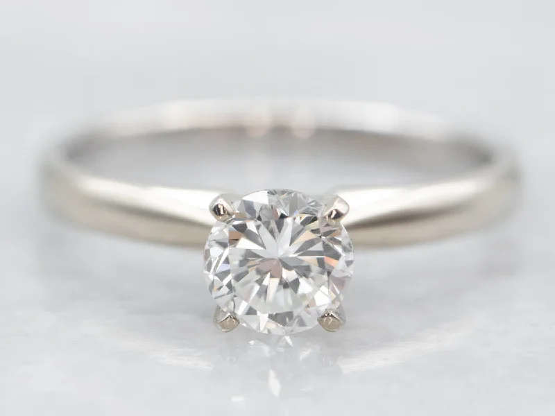 vintage engagement rings for women -White Gold Diamond Solitaire Engagement Ring