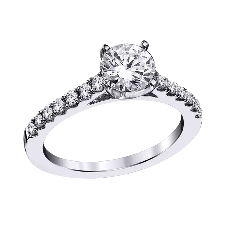 silver engagement rings -14KT 1.25CTW Lab Grown Diamond Engagement Ring