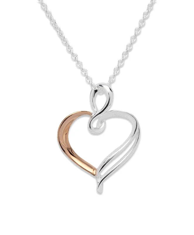 layered necklaces for women -Unique & Co Rose Gold Vermeil Heart Pendant