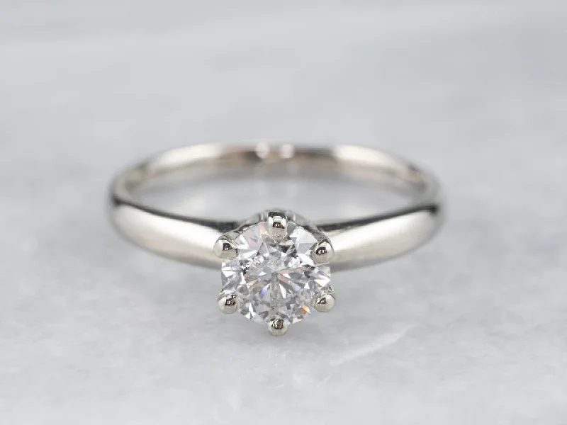 solitaire engagement rings for women -Round Brilliant Diamond Engagement Ring