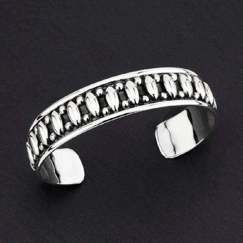 Oxidized Mexican Silver Cuff Bracelet