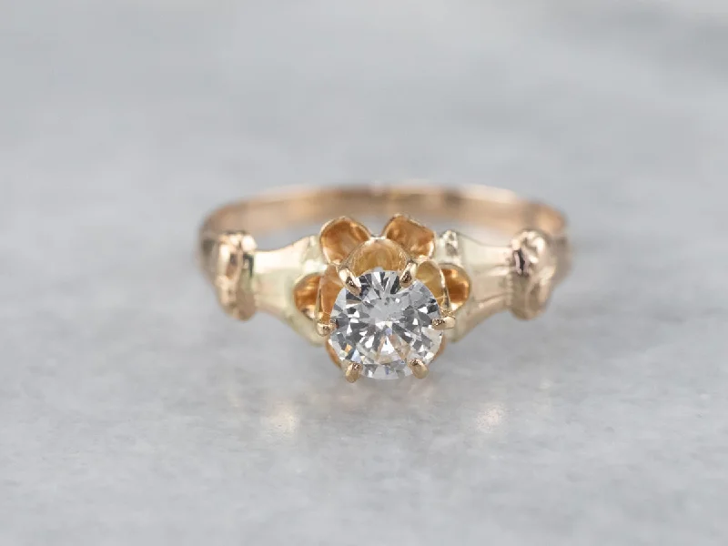 women’s diamond solitaire engagement rings -Buttercup Diamond Solitaire Engagement Ring