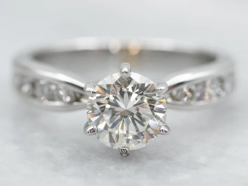 simple diamond engagement rings -Stunning Round Brilliant Modern Diamond Engagement Ring