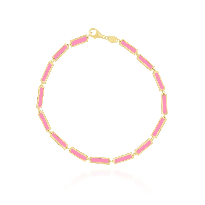 Bubblegum Pink Bar Bracelet