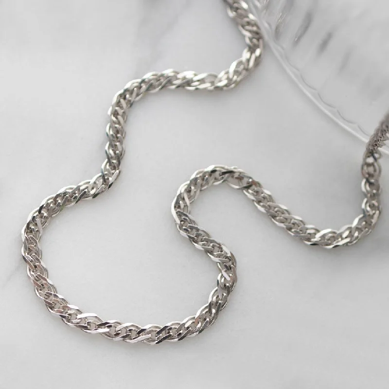 designer necklaces for women -Kit Heath Silver Revival Diamond Cut Woven Chain Link Necklace