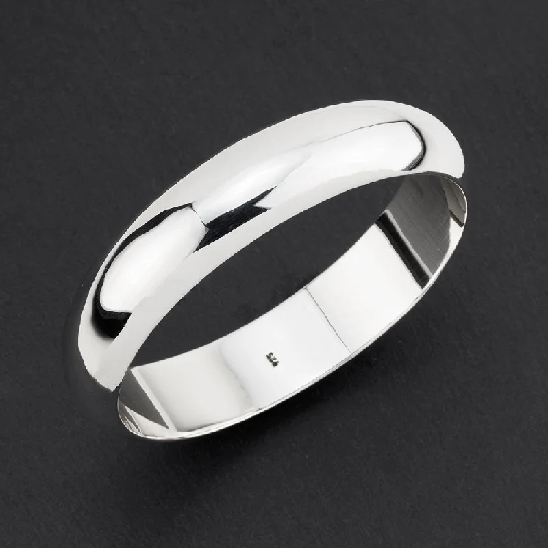 Sterling Silver Half Round Bangle Bracelet