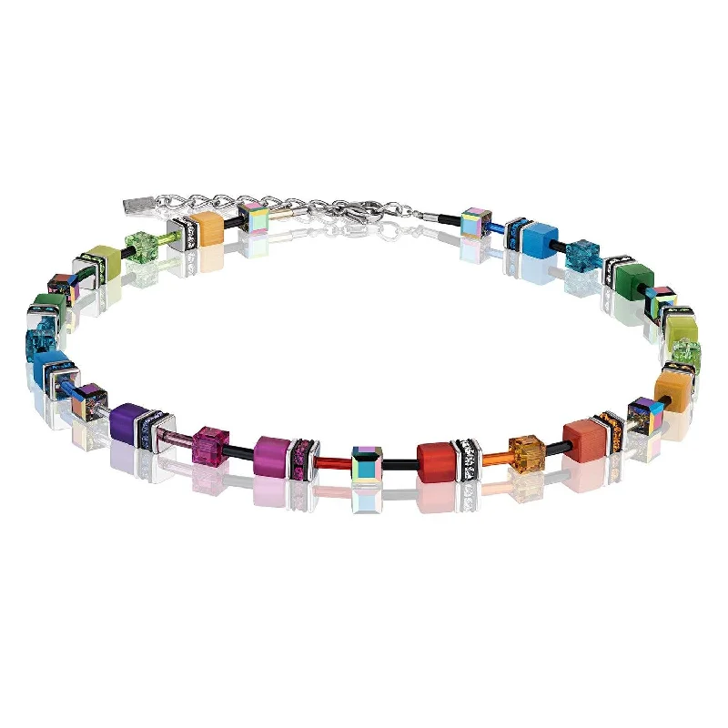 symbolic necklaces for women -Coeur De Lion Multicolour Swarovski® Crystals GeoCUBE® Necklace