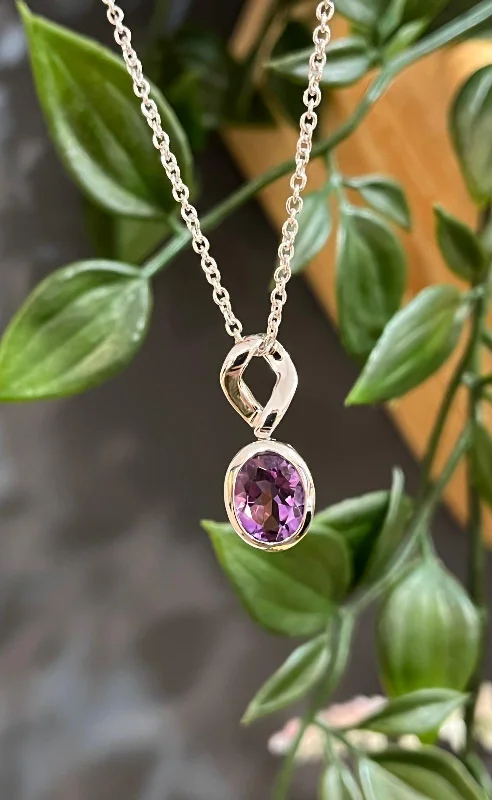 luxury necklaces for women -Unique & Co Yellow Gold Vermeil Amethyst Pendant Necklace