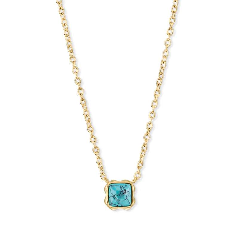 gemstone necklaces for women -Coeur De Lion December Birthstone Gold Turquoise Necklace