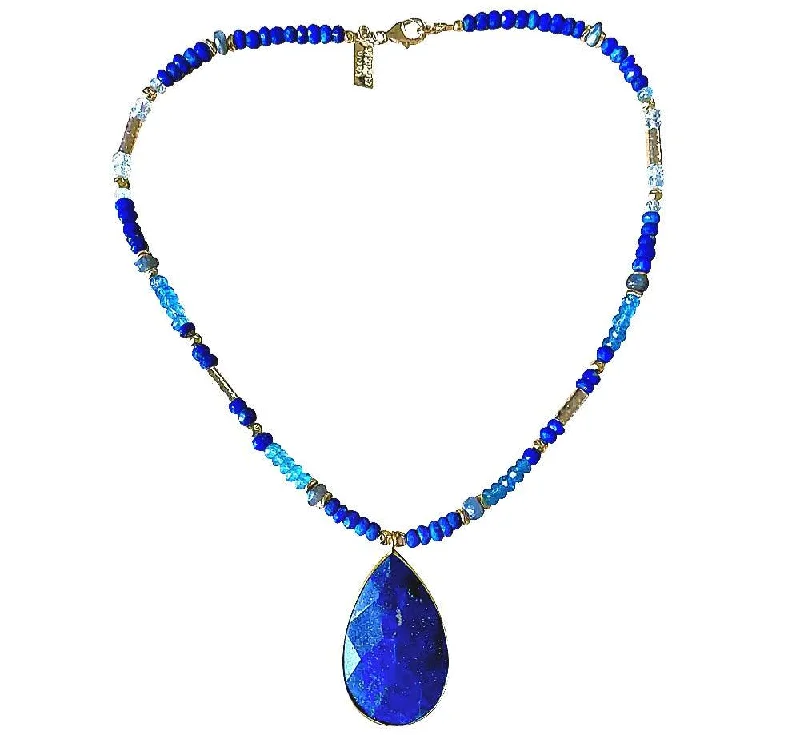 statement necklaces for women -Yaron Morhaim Lapis Lazuli Necklace