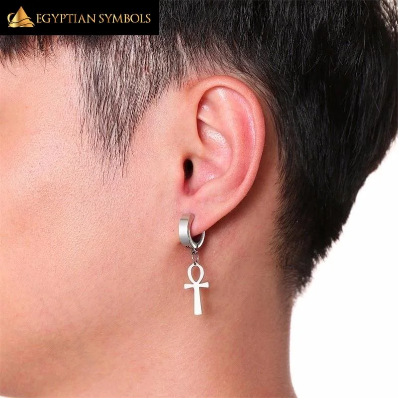 Ankh Egyptian Earrings for Men