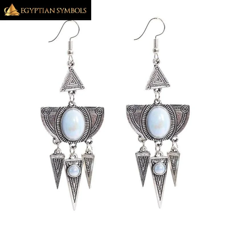 Antique Silver Egyptian Earrings