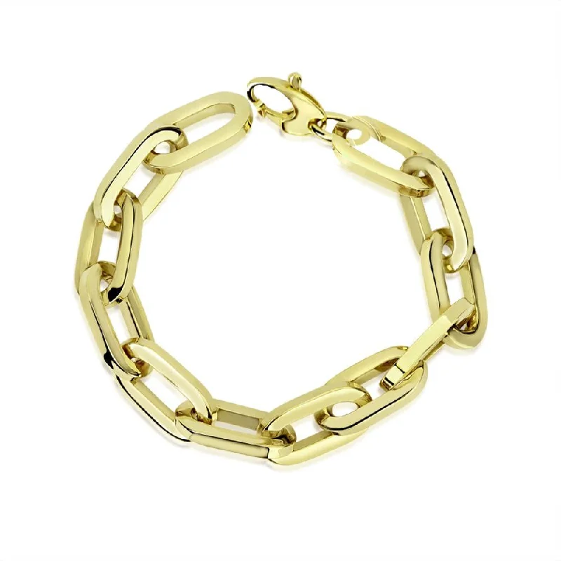 Meira T 14K Gold Square Oval Link Bracelet