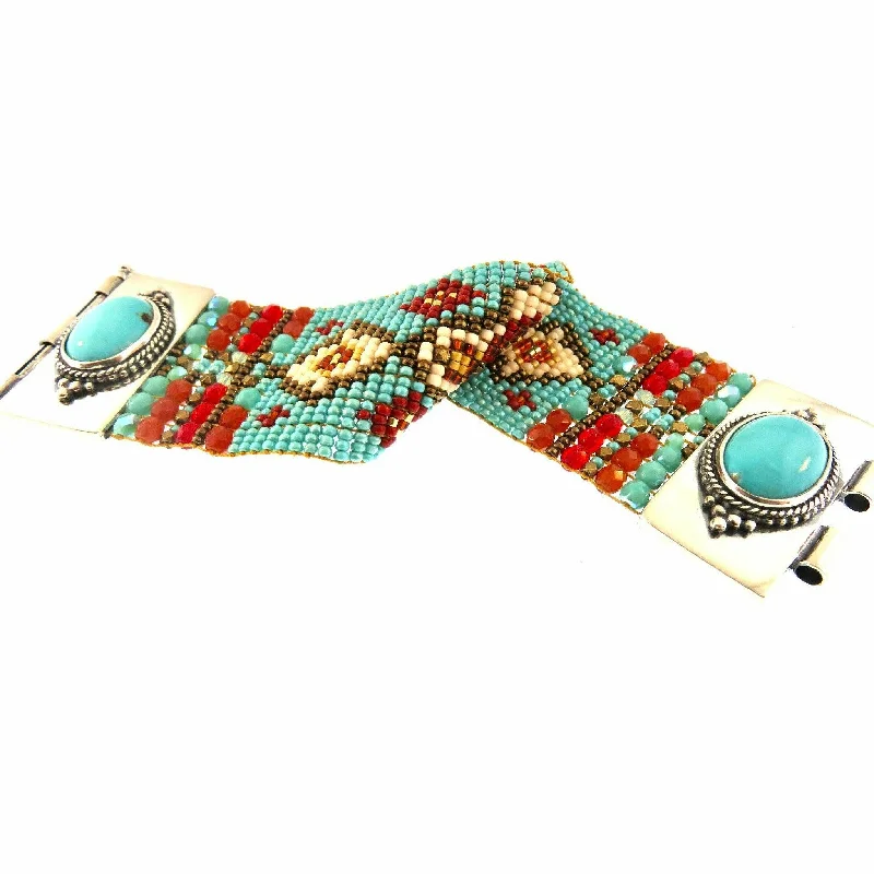 Chili Rose Turquoise Fancy Classic Red Carpet Bracelet