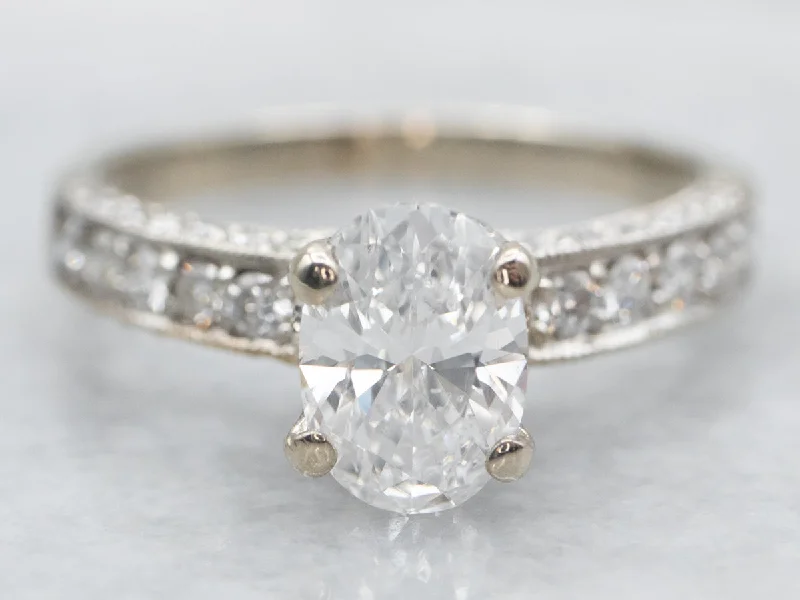 custom-designed engagement rings -Modern Oval Cut Diamond Engagement Ring