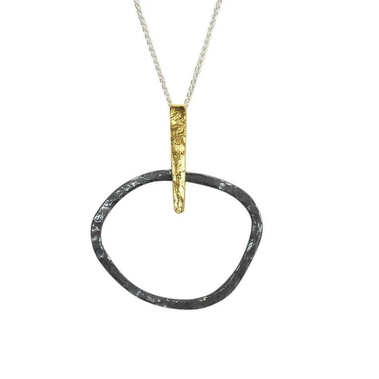 chunky necklaces for women -Geometric Circle Pendant Necklace