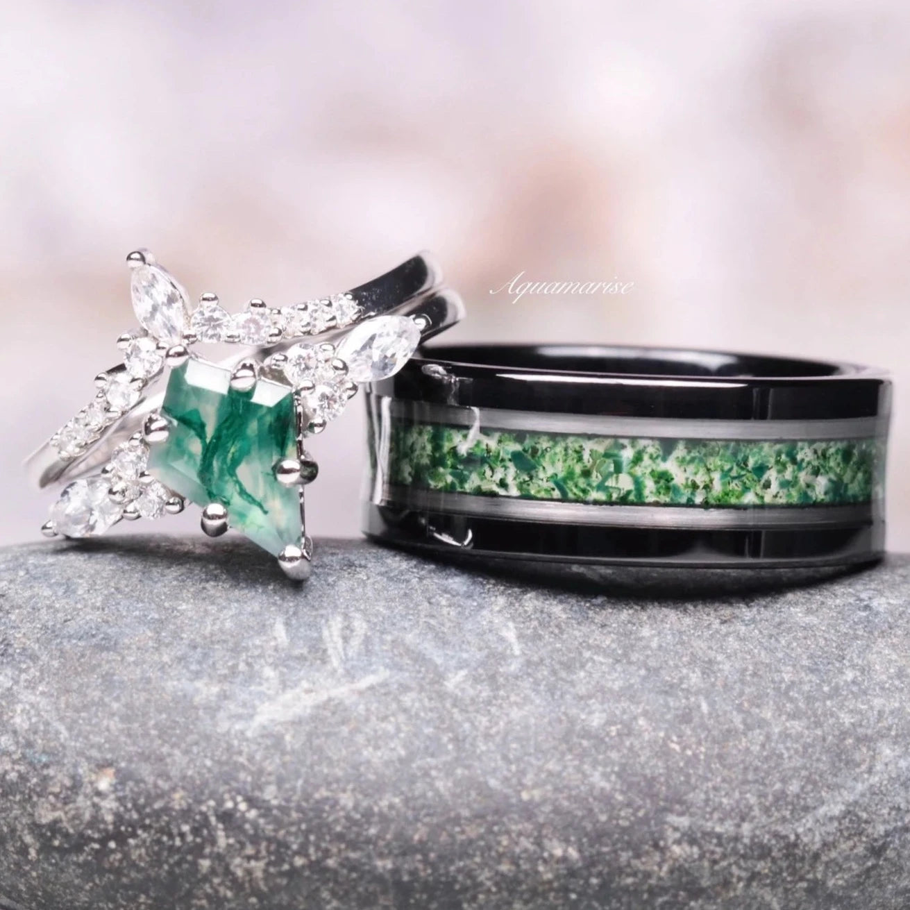 Skye Kite™  Moss Agate Couples Ring