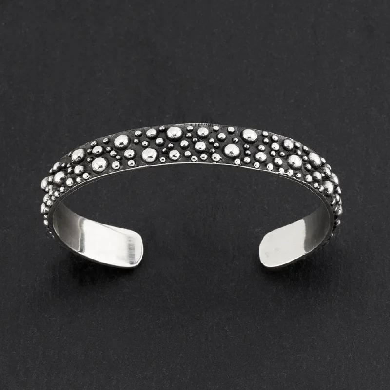 Slim Sterling Silver Dot Cuff Bracelet