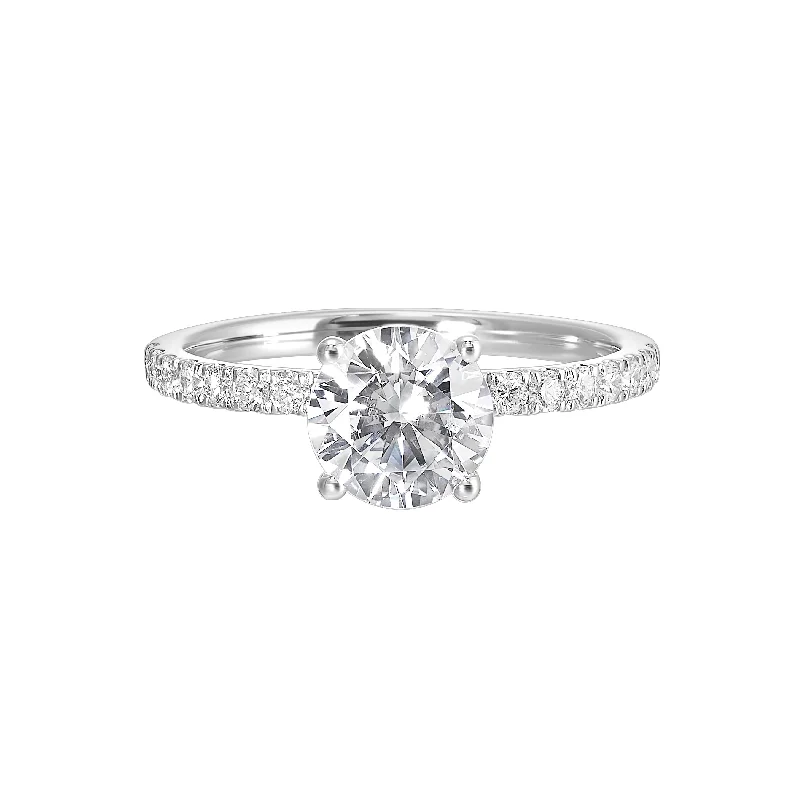 heart-shaped diamond engagement rings -3/8 Ctw Daphne Diamond Hidden Halo Engagement Ring Setting in 14 Karat White Gold