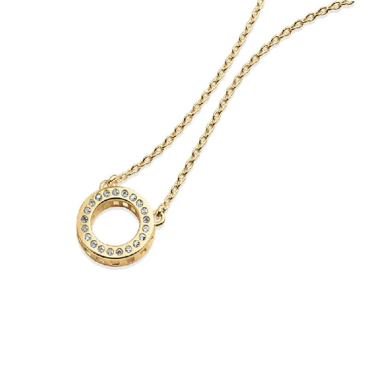 women’s layered gold necklaces -Art Deco Halo Pendant in Gold