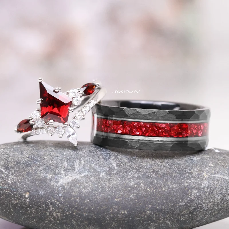 Skye Kite™  Natural Red Garnet Couples Ring