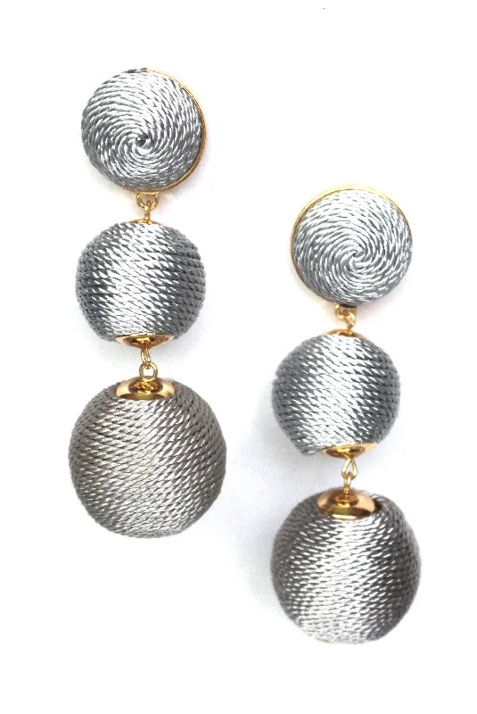 Shimmer Lee Drop Earrings- Grey