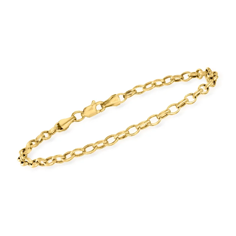 Ross-Simons 3.2mm 14kt Yellow Gold Cable Chain Bracelet