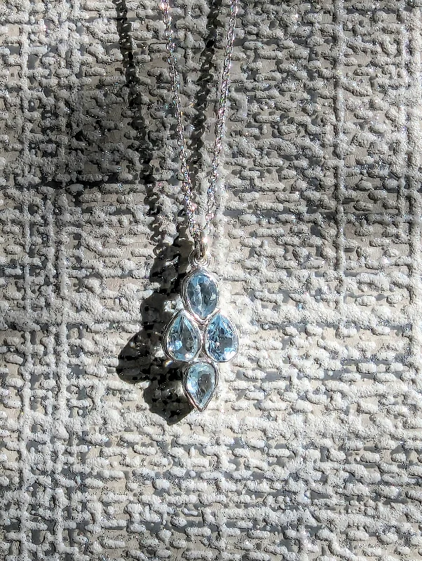 personalized necklaces for women -Waterfall Blue Topaz Necklace