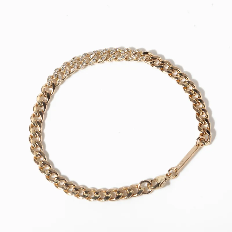 Pavé Link Medium Curb Chain Bracelet