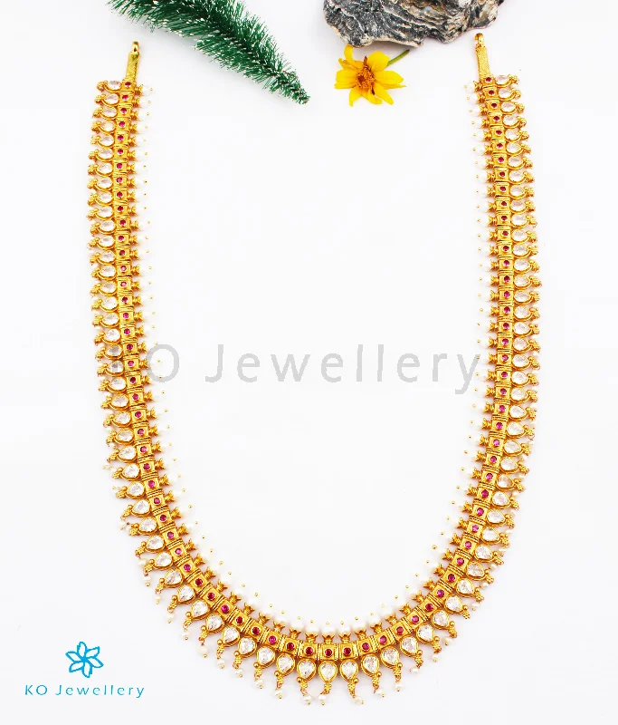 gemstone necklaces for women -The Nabha Silver Mango Necklace/Waistbelt