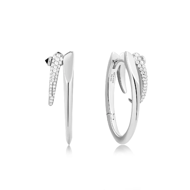 Silver Sparkle Double Hoop Earrings