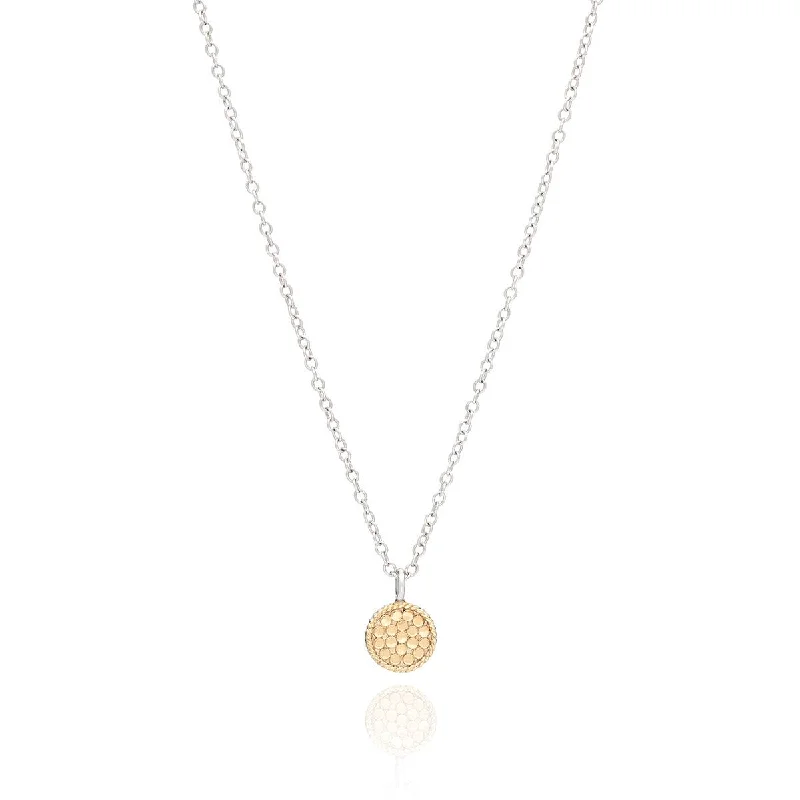 luxury necklaces for women -Anna Beck 18ct Gold Vermeil Silver Reversible Circle Necklace