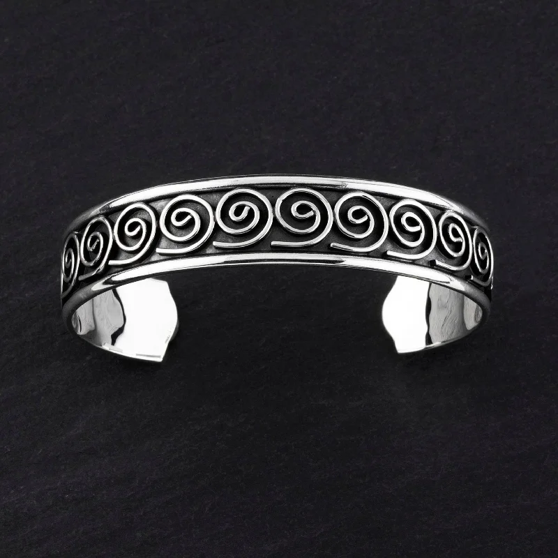 Taxco Silver Spiral Cuff Bracelet