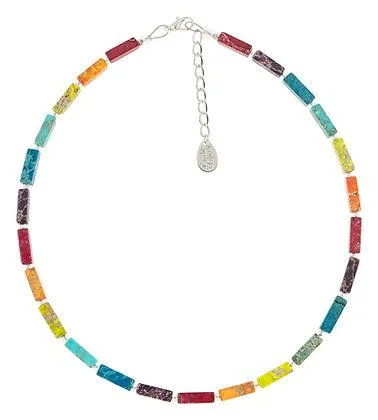 delicate crystal necklaces for women -Carrie Elspeth Rainbow Jasper Full Beaded Necklace