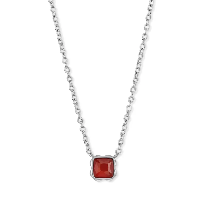 pendant necklaces for women -Coeur De Lion January Birthstone Red Agate Necklace