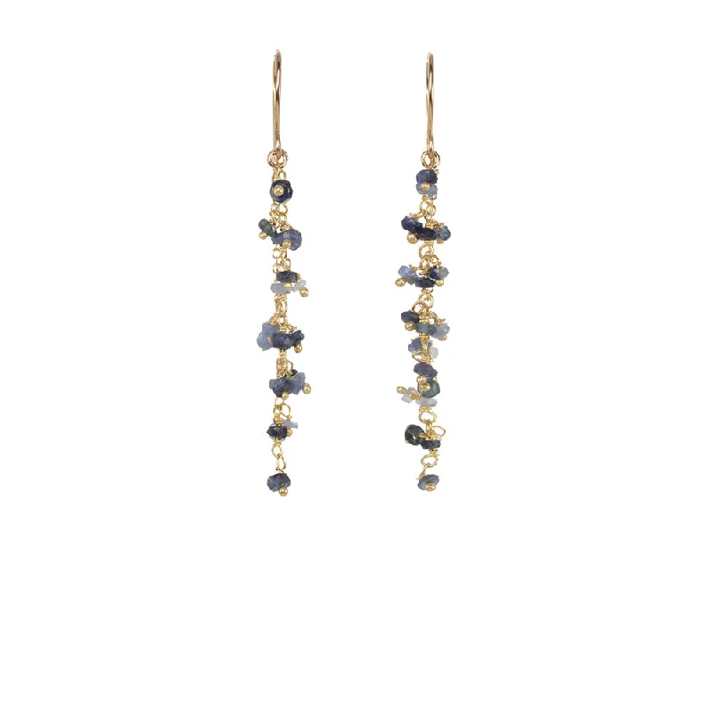 Double Gemstone Dangle Earrings