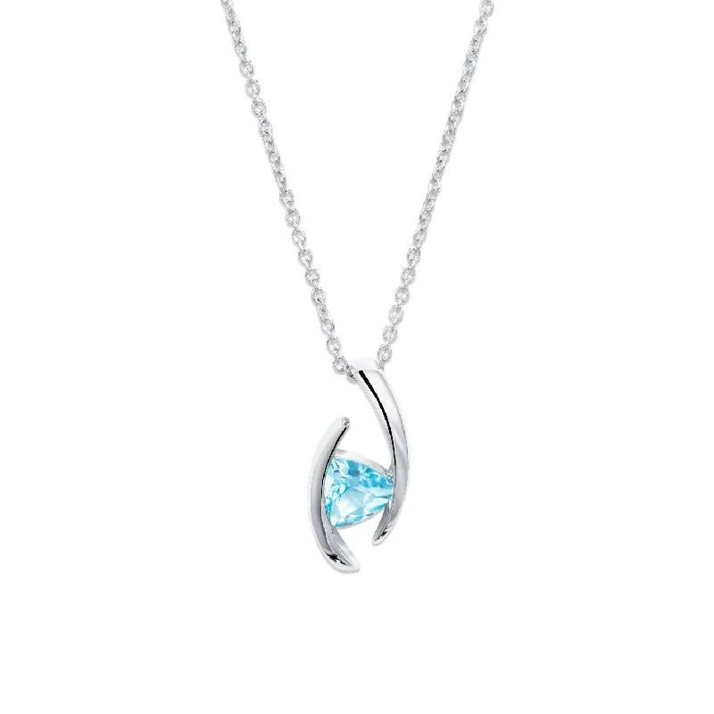 gold pendant necklaces for women -Unique & Co Blue Topaz Necklace