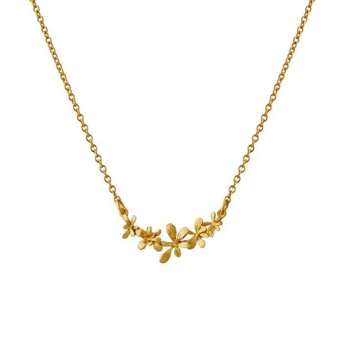 classic diamond necklaces for women -Alex Monroe Gold Plated Sprouting Rosette In-line Necklace