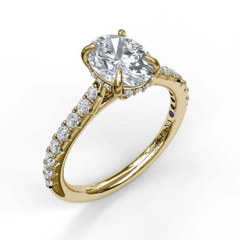 luxury engagement rings -14 Karat Yellow Gold Fana 2/5 Carat Hidden Halo Diamond Engagement Ring Setting