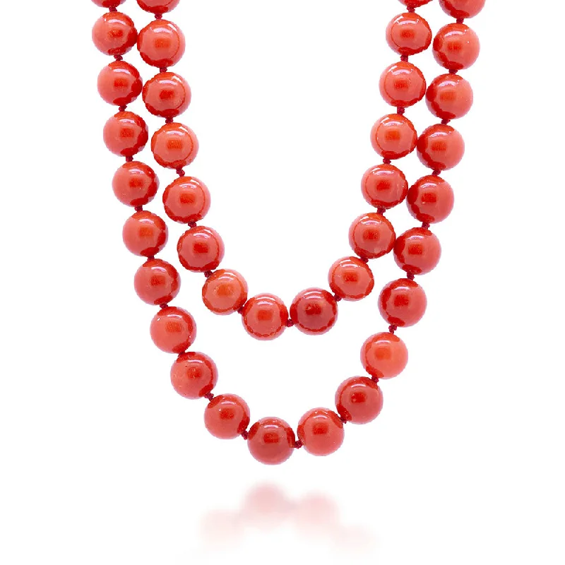 designer necklaces for women -Double Length Coral Necklace