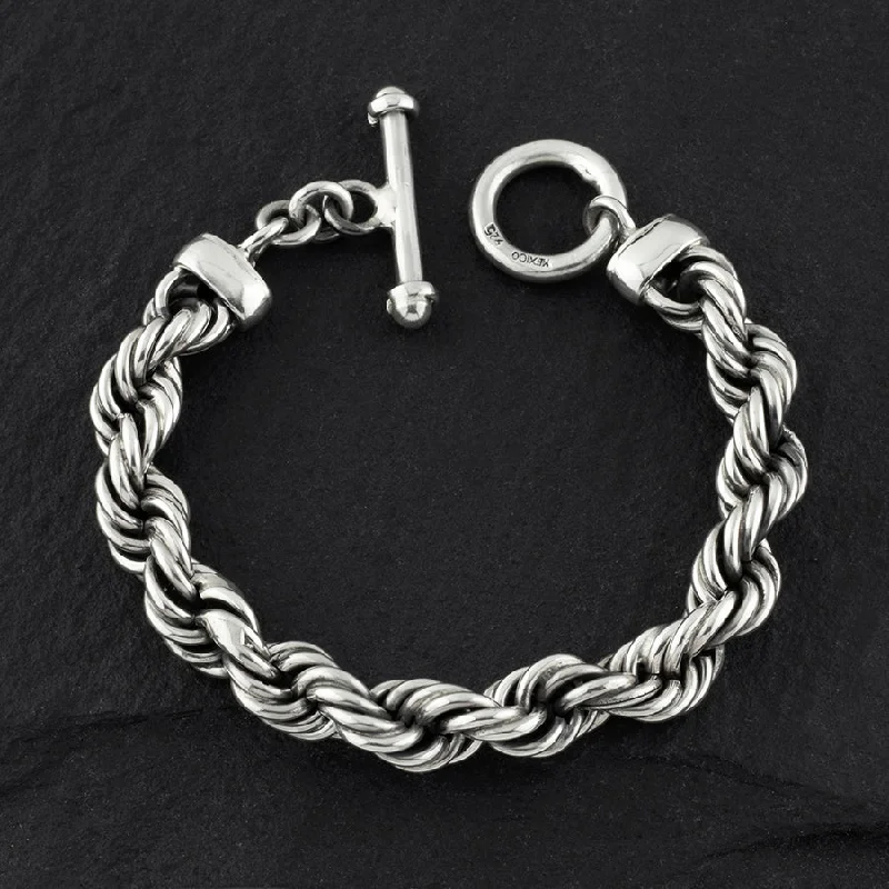 Chunky Taxco Silver Twisted Rope Bracelet