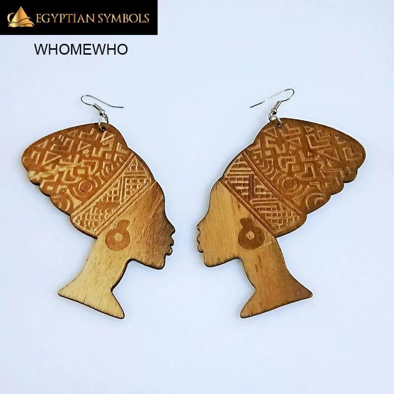 Egyptian Queen Engraved Earrings