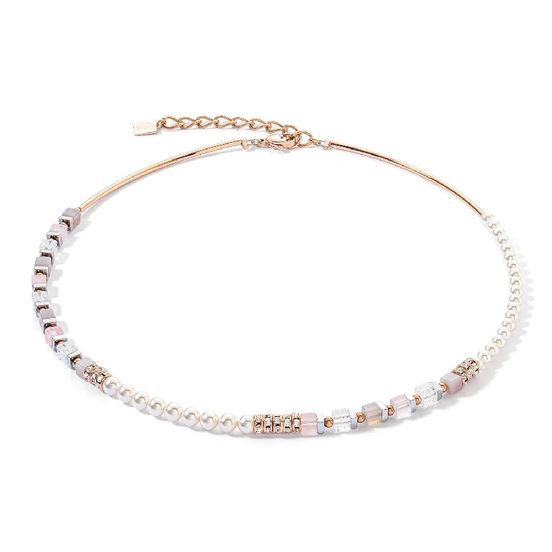 gold necklaces for women -Coeur De Lion Precious Fusion Rose Gold Ice Pink Necklace