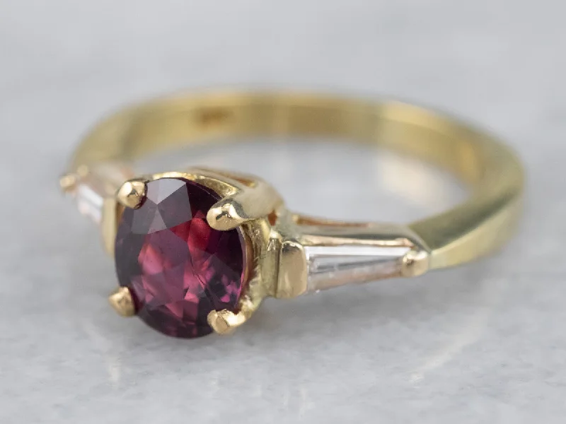 handcrafted engagement rings -18K Ruby and Diamond Engagement Ring