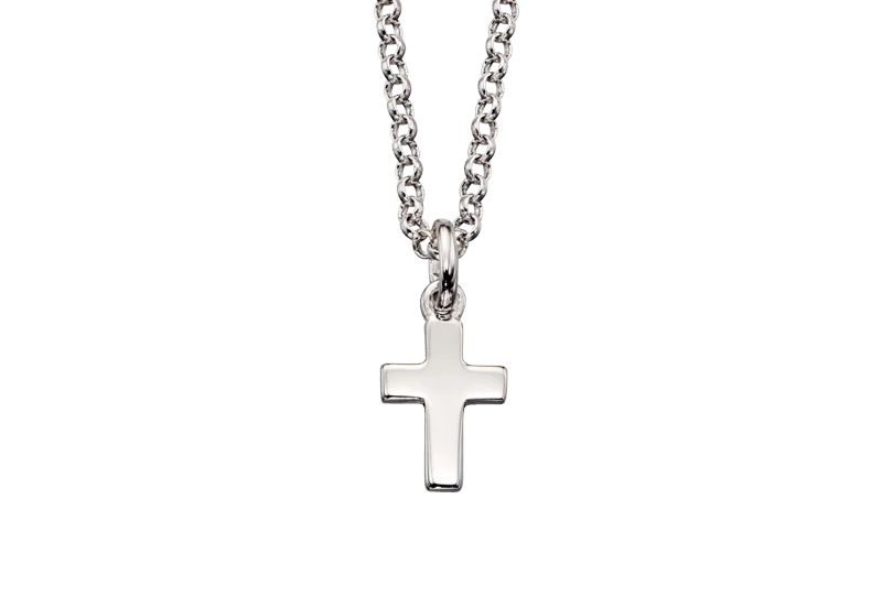 wedding day necklaces for women -Little Star Kaia Plain Small Cross Pendant and Chain