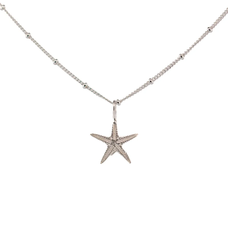 classic necklaces for women -Dainty London Silver Small Starfish Necklace