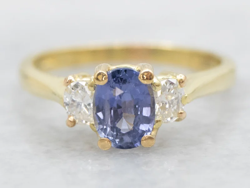 unique sapphire engagement rings -Modern Sapphire and Diamond Engagement Ring