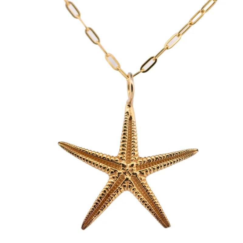 women’s engagement necklaces -Dainty London Maxi Gold Starfish Necklace