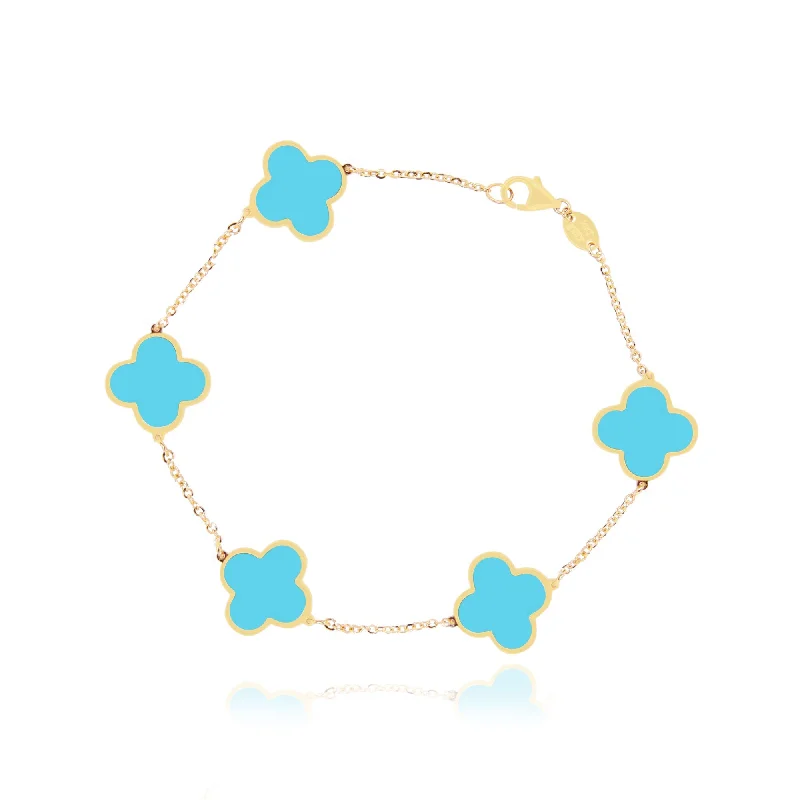 Large Turquoise Clover Bracelet